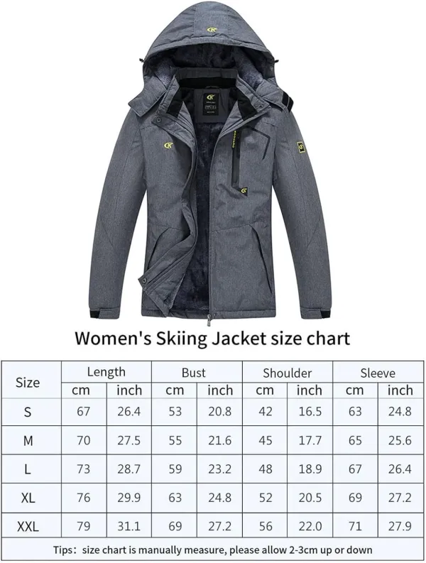 Women's Skiing Snowboarding Jackets Fleece Hood Mountain Snow Coat