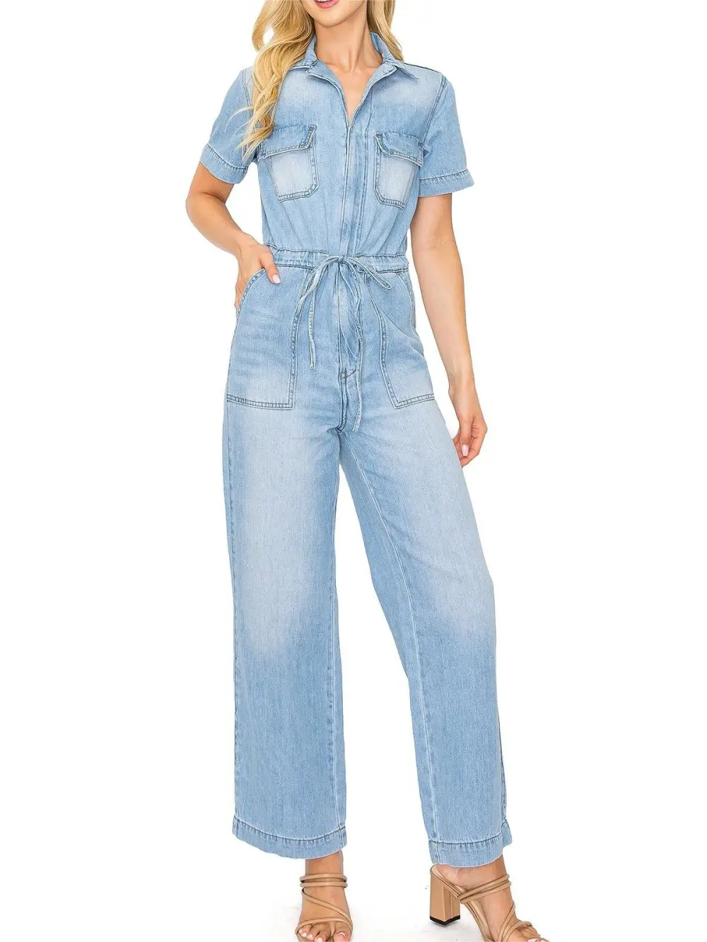 Drawstring Coverall Jumpsuit