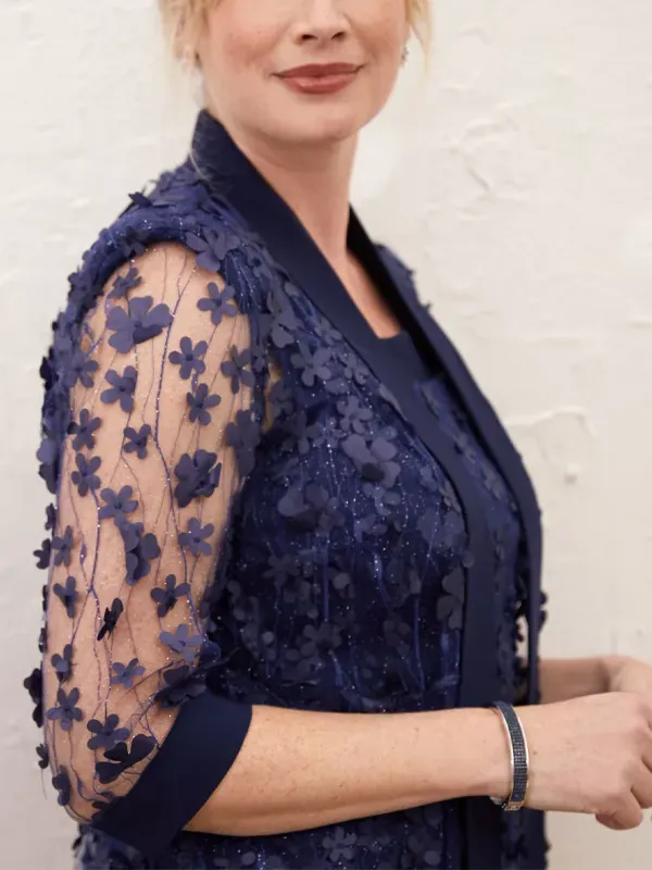 Floral Vest Long Sleeve Top Trousers Three-Piece Suit