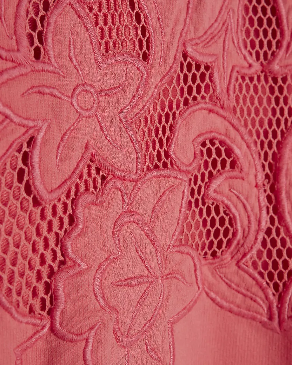 Pure Cotton Art Hollow Pink Floral Women's Sweatshirts