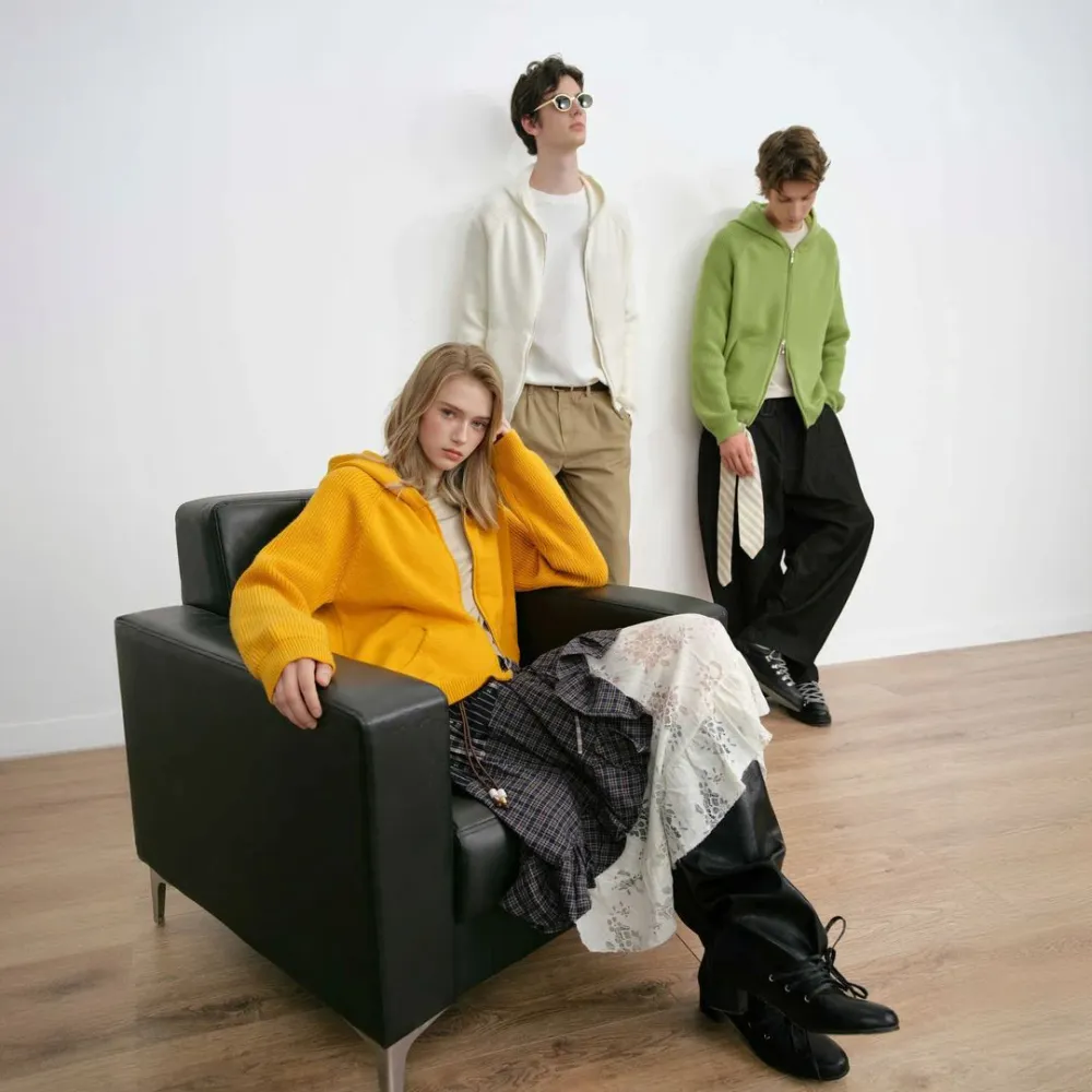 Multi-Color Anti-Pilling Loose And Simple Hooded Knitted Cardigan Sweater 2026, Fashionable, Trendy, Casual, Unisex, Versatile, And Preppy Style.