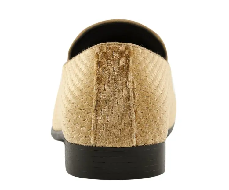 Gold Cushioned Smoking Loafers