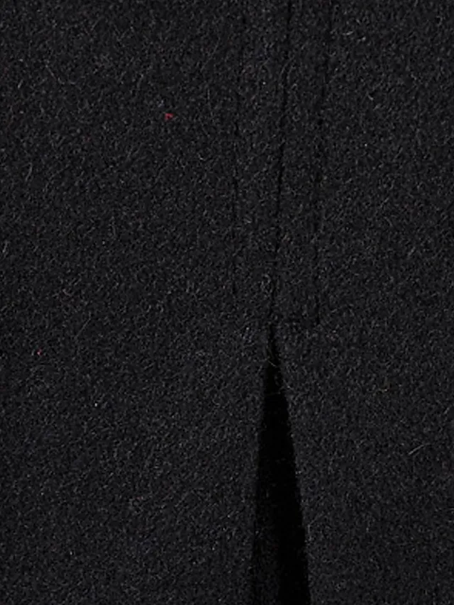 Women's Winter Coat Cloak / Capes Long Coat Winter Coat Single Breasted Thermal Warm Trench Coat Single Breasted Stand Collar Loose Fit Outerwear Long Sleeve Black