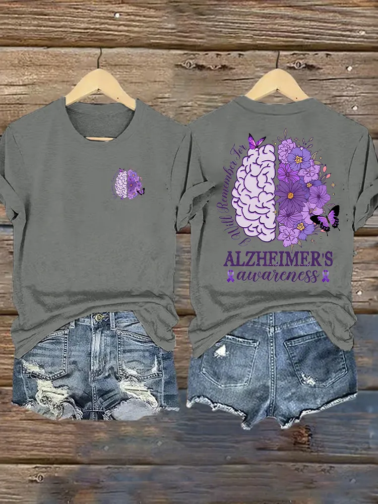 Women'S Alzheimer'S Awareness V-Neck T-Shirt