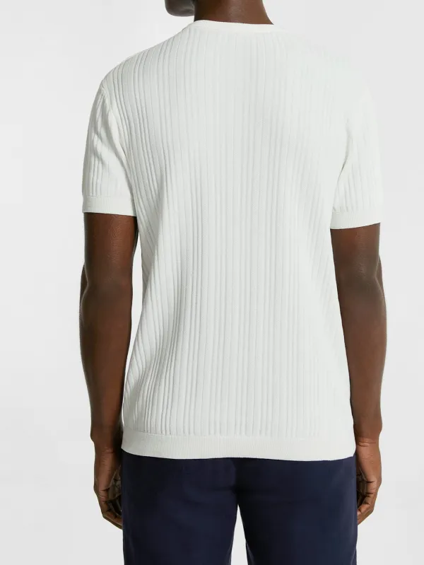 Light Weight Ribbed Knit Short Sleeve T-Shirt