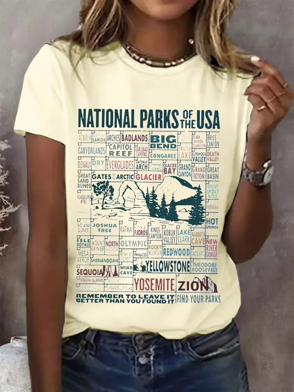 T-Shirt Women Women'S 63 National Parks Printed T-Shirts