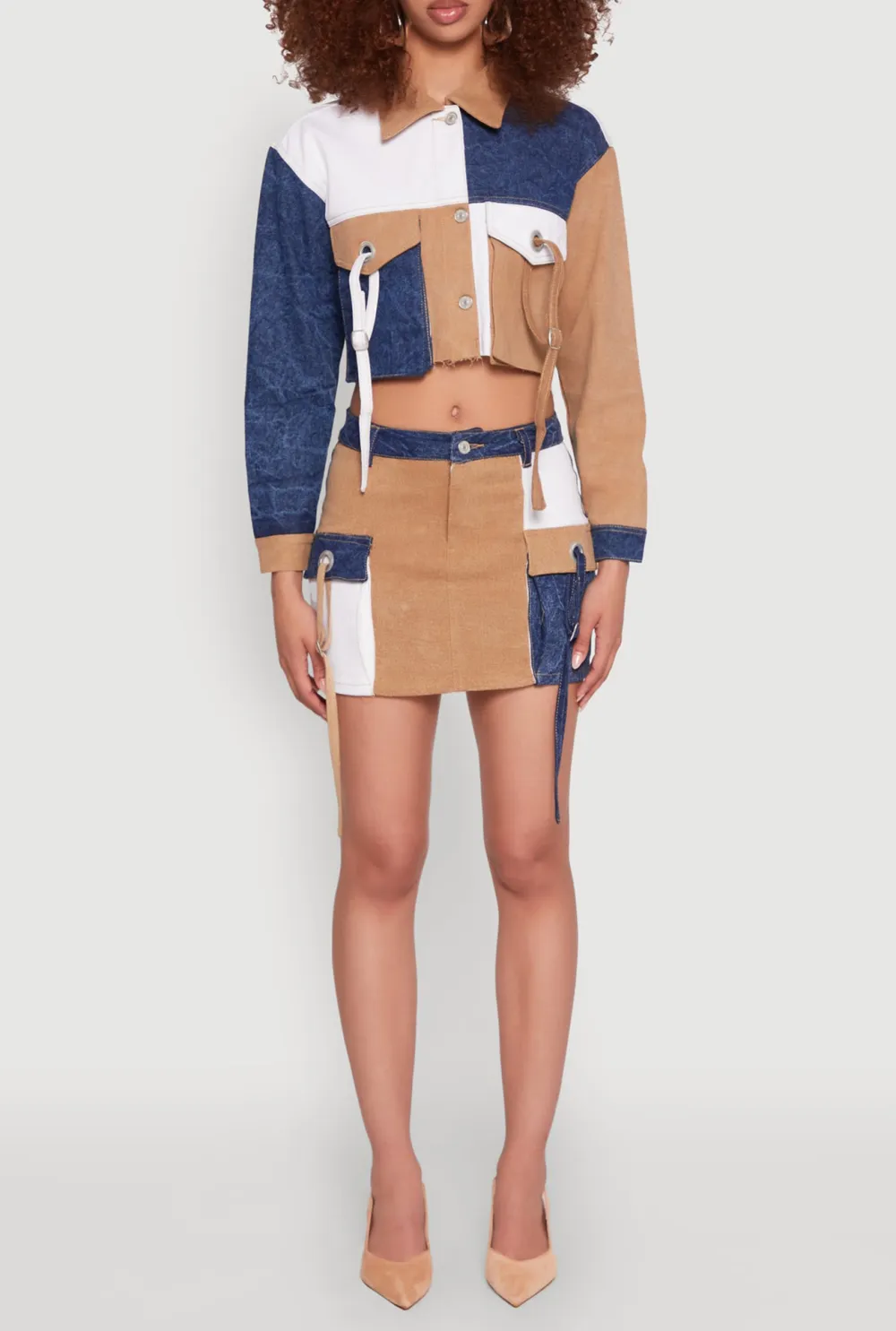 Cotton Color Blocked Jacket