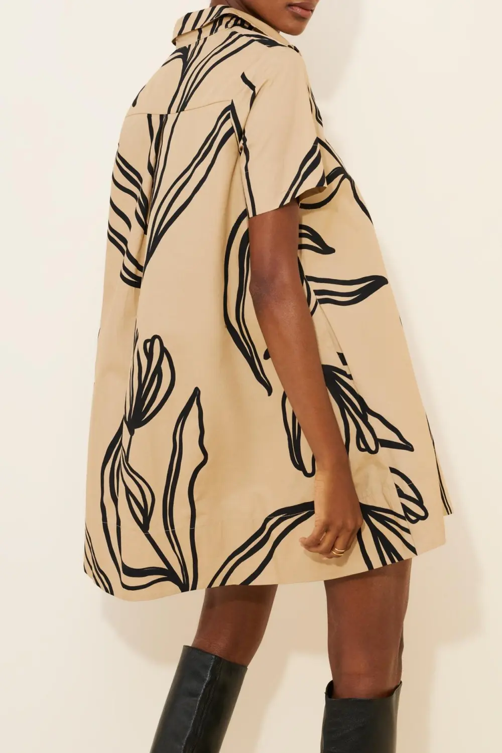 Pollie Short-Sleeve Swing Tunic Mini Dress