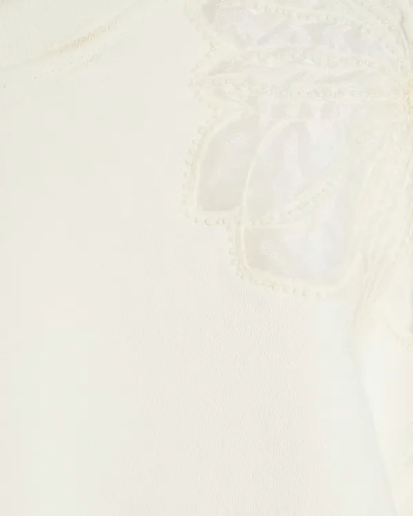 Women's Cotton Cream Floral Pattern Sweatshirts