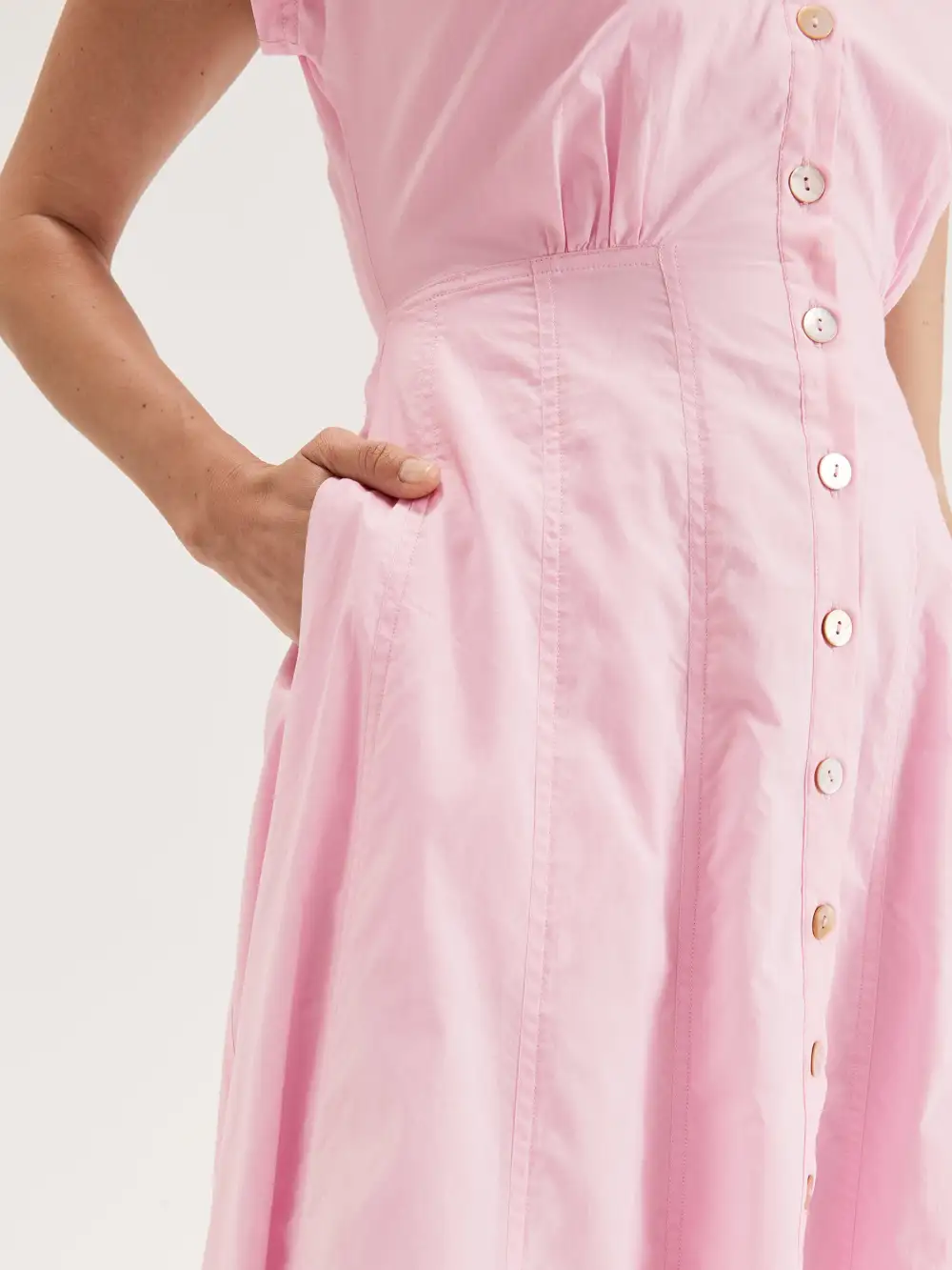 Pink Flattering Fit Shirt Dress