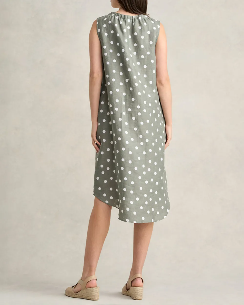 Gathered French Linen Dress