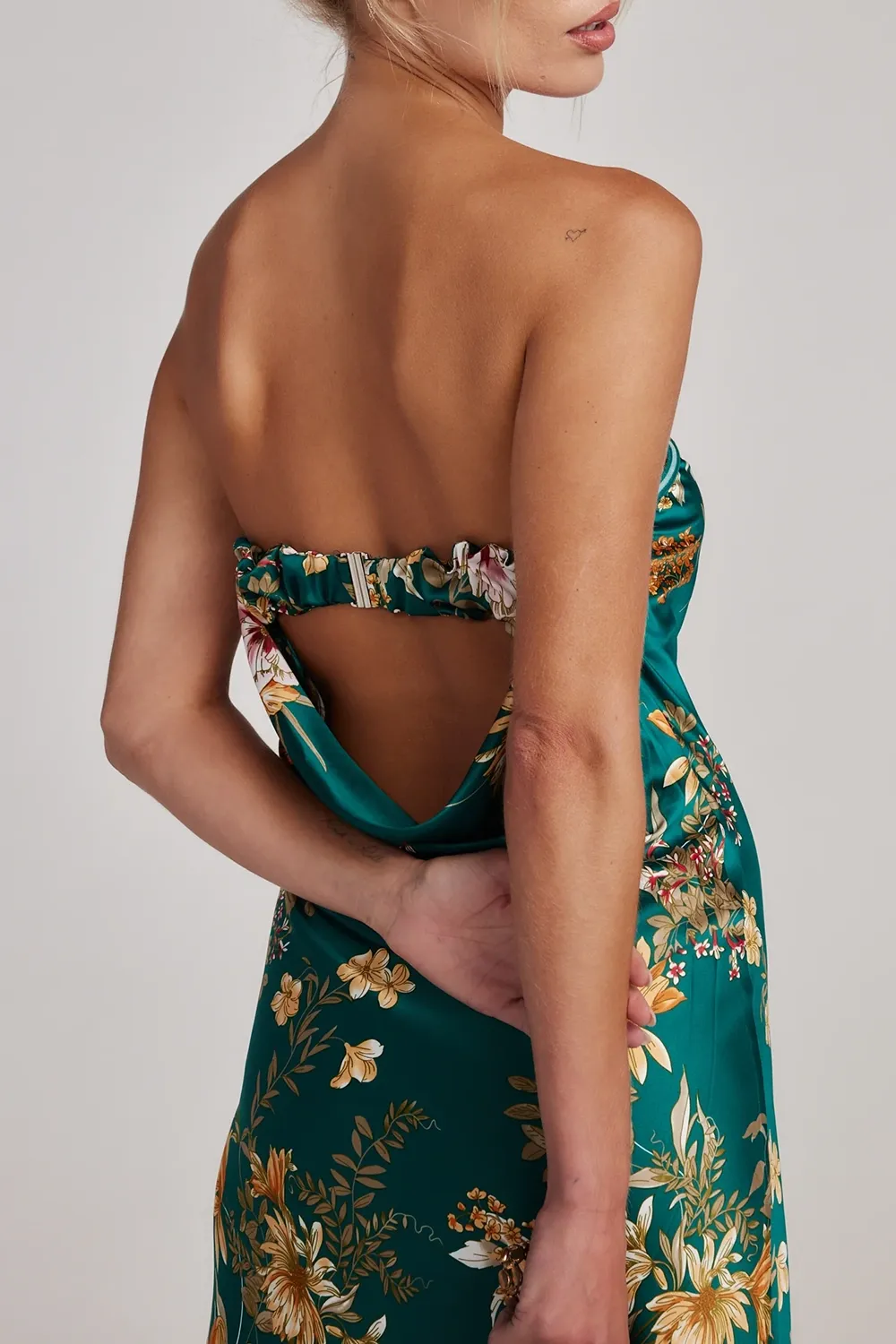 Blue And Gold Watercolor Maxi Dress