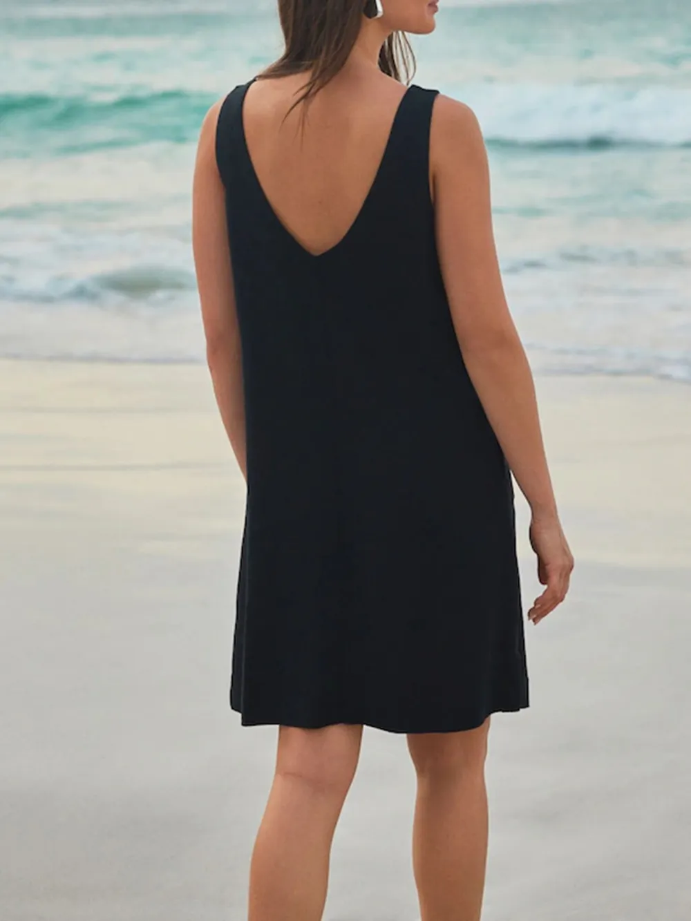 Daily Comfortable Linen Slim Dress T-Shirt Dress