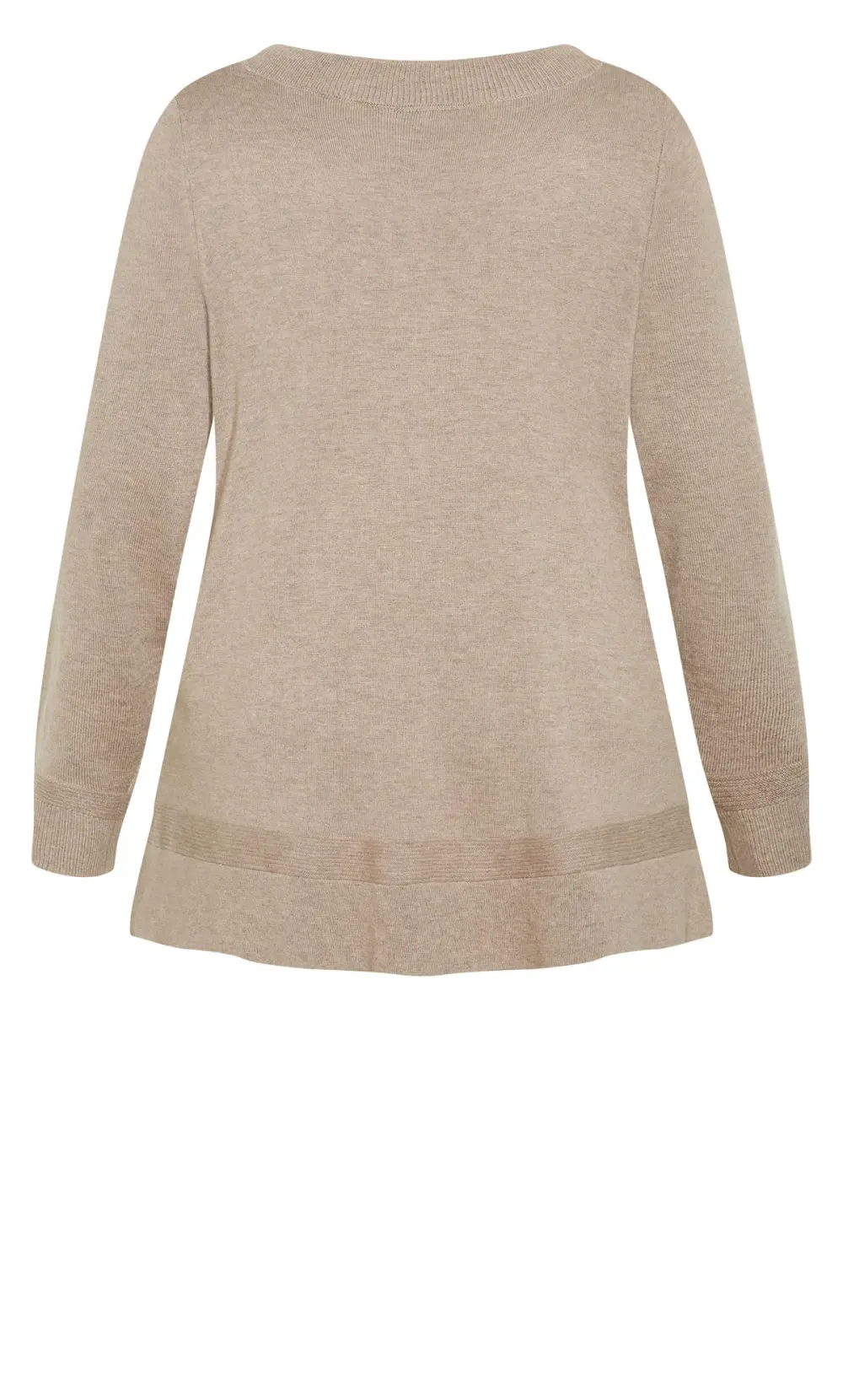 Evans Beige Brown V-Neck Knitted Jumper