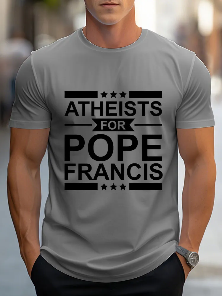 Men's Athests For Pf Print Short Sleeve Round Neck Cotton T-Shirt