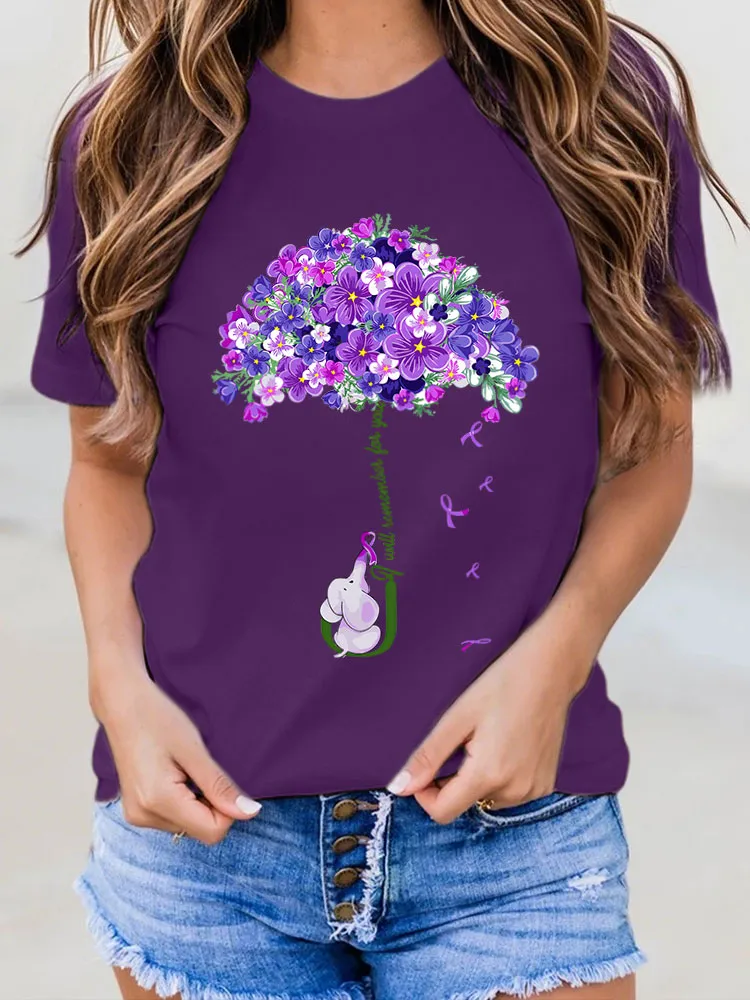 Women's I Will Remember For You Dementia Alzheimer's Disease Awareness Print T-Shirt