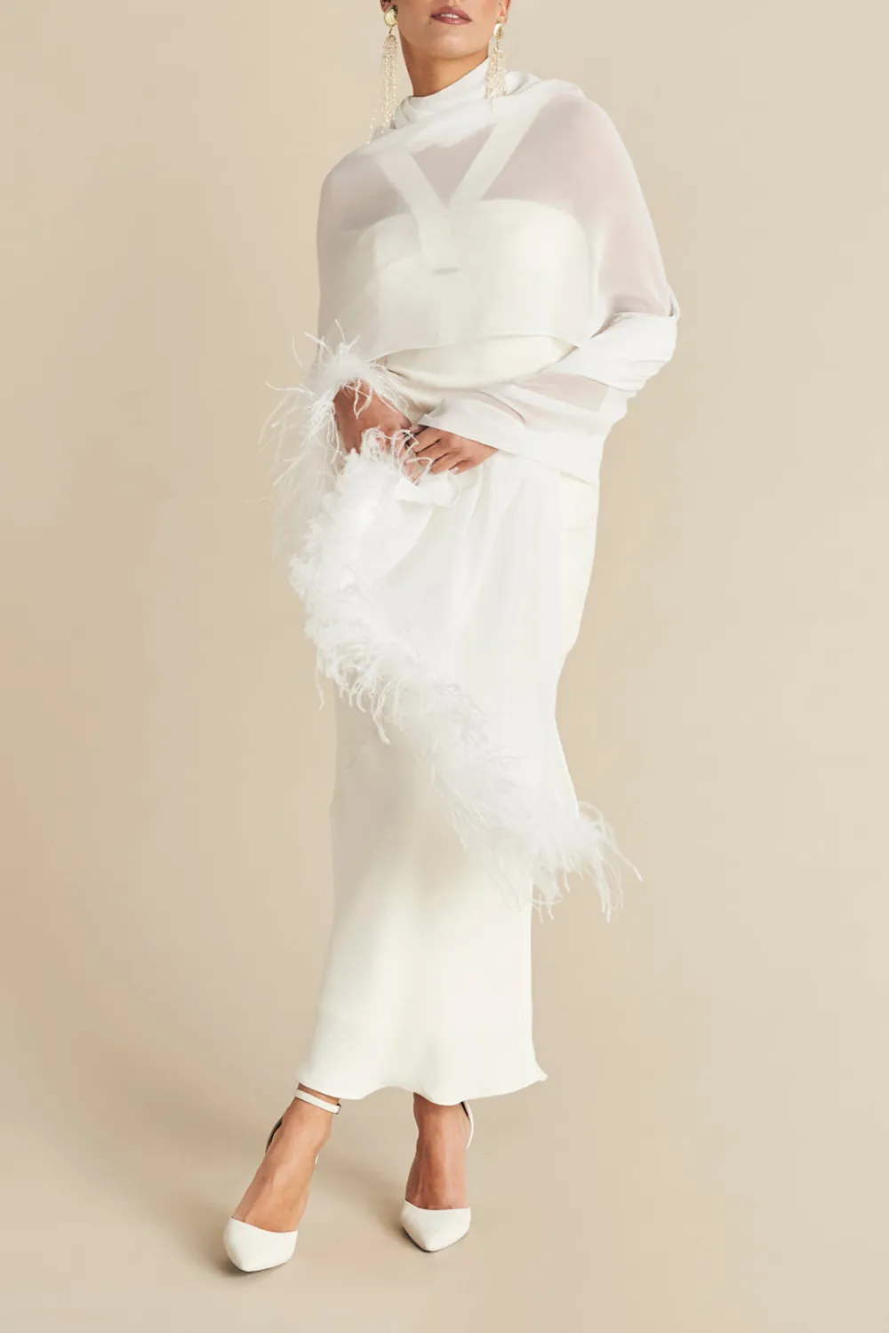 White Global Art and Tradition Mimi Shawl