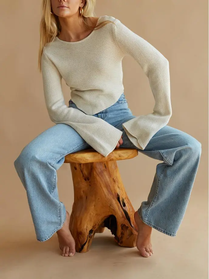 Janelle Open Back Sweater Top