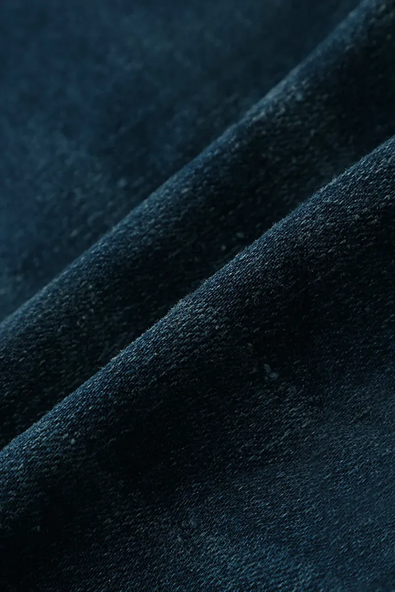 Button Up Roll Hem Low Waist Straight Leg Jeans