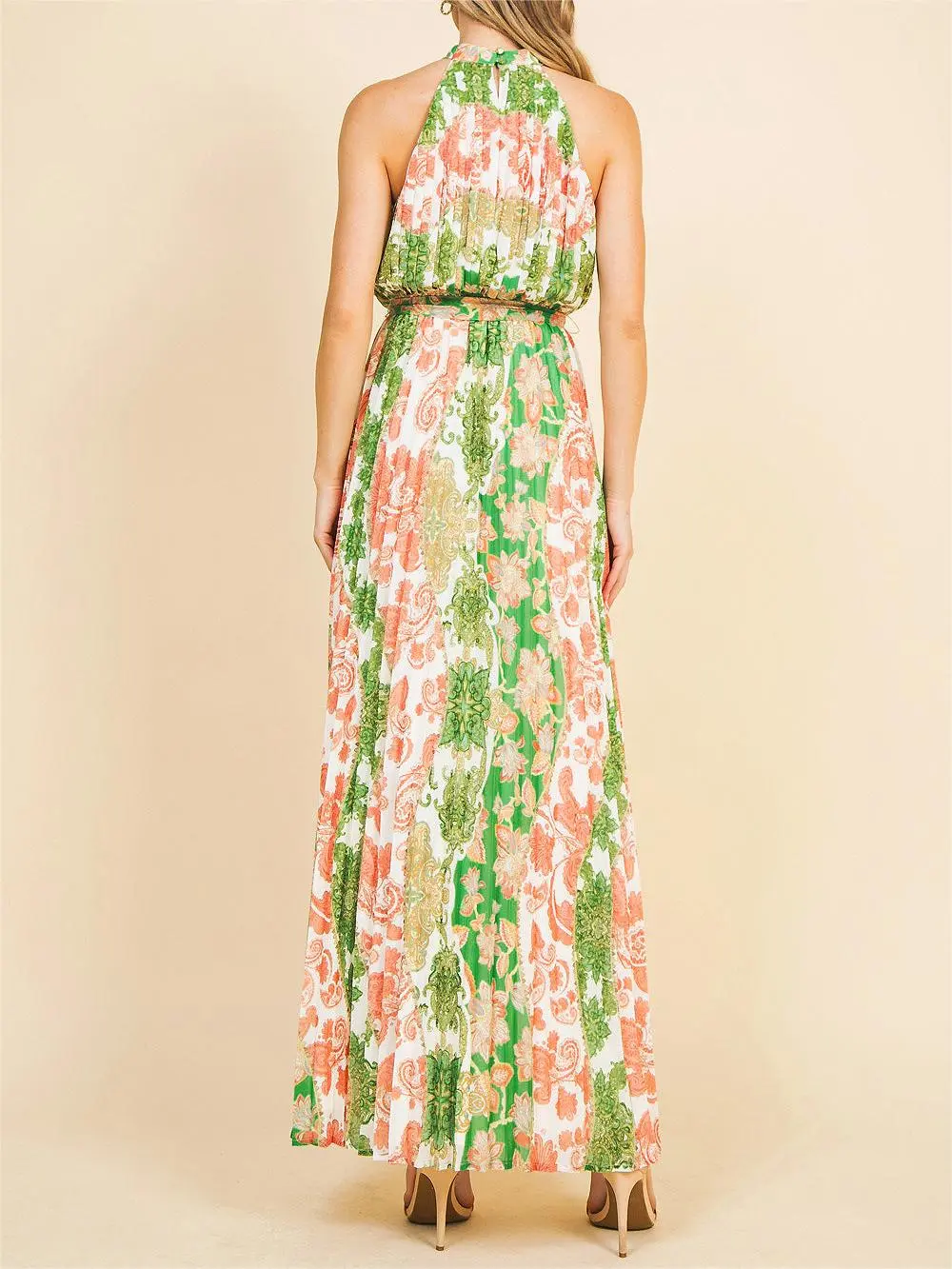 Floral Pleat Maxi Dress
