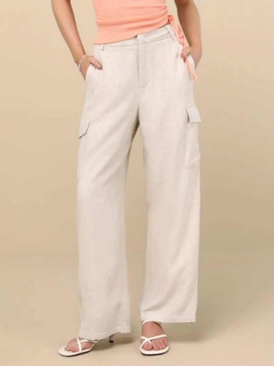 High Waisted Wide Leg Cargo Pants