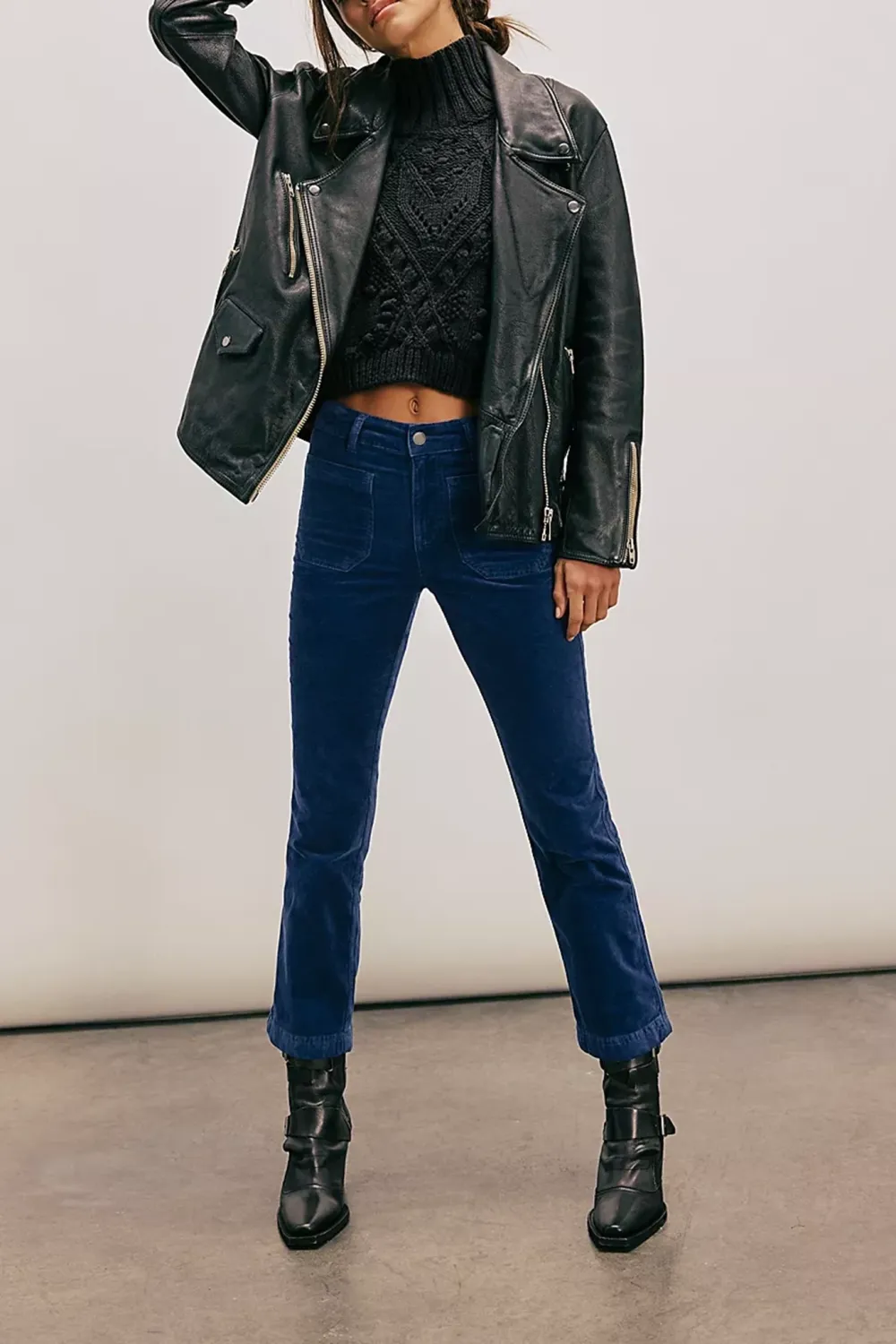 Mid Rise Straight Jeans