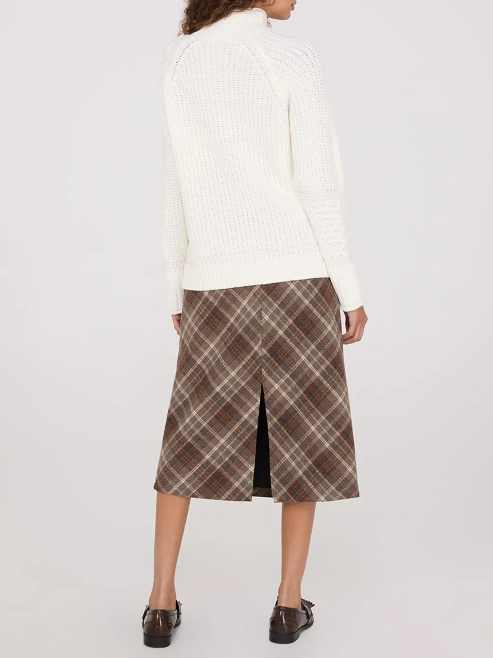 Multi Cable Knit Mock Neck Sweater