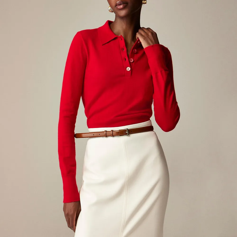 Cashmere-Blend Long-Sleeve Polo Sweaters