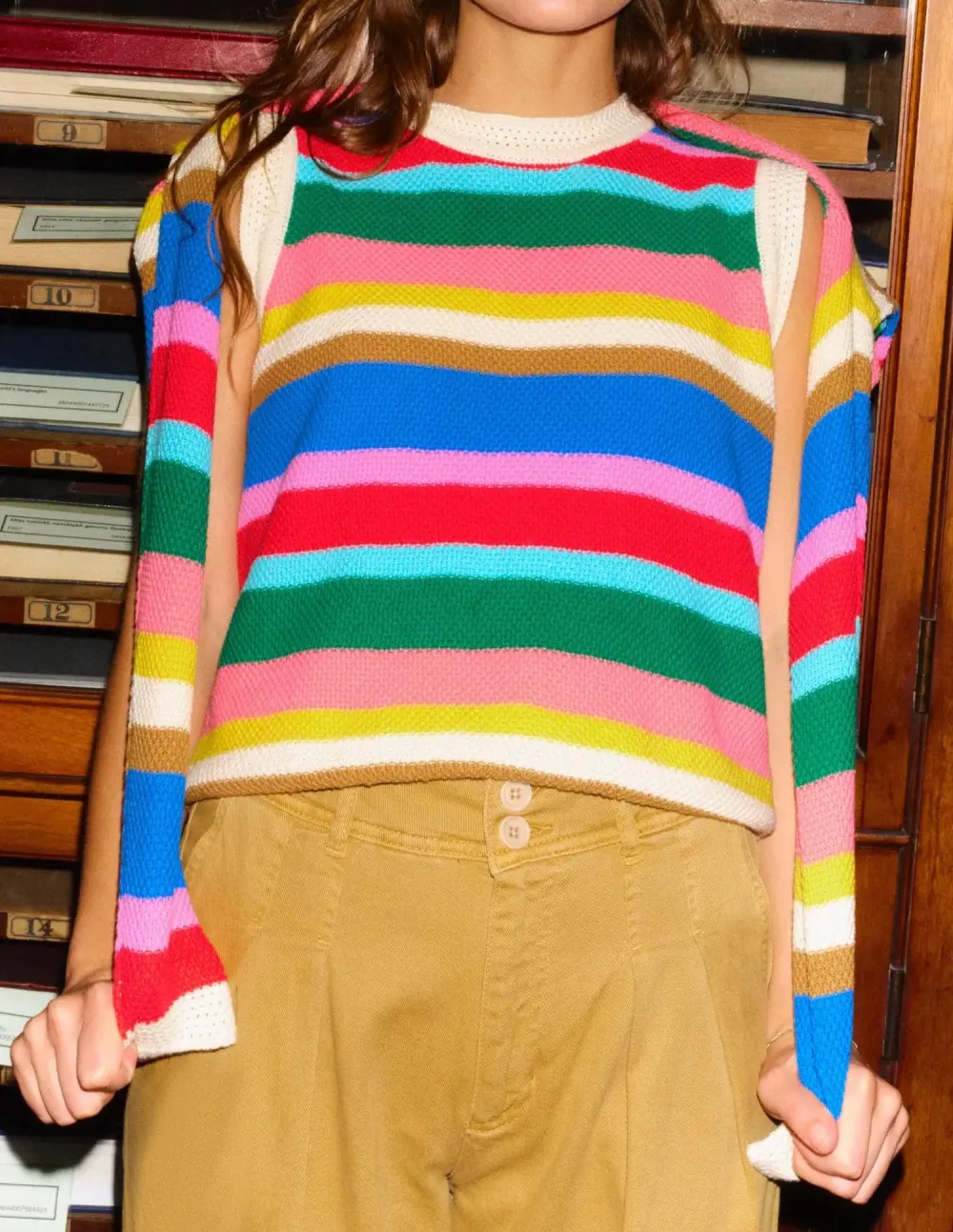 Multicolor Striped Crochet - Trim Tank