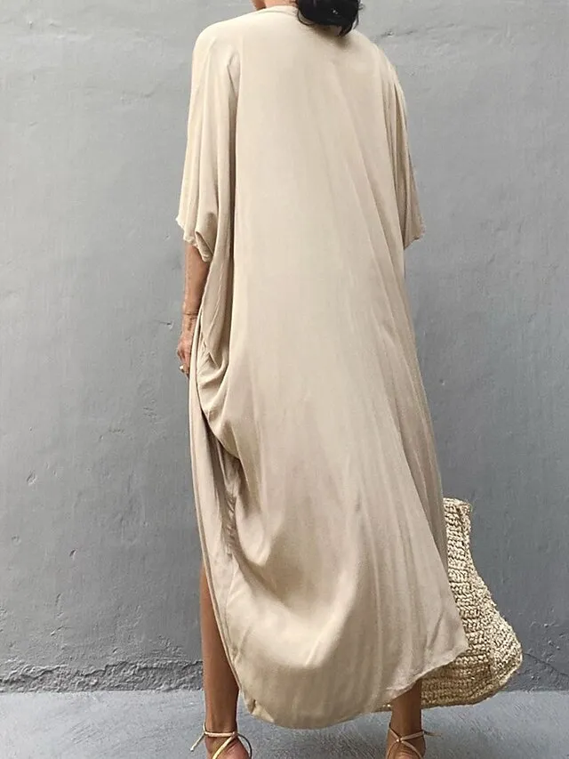 Women's Swimwear Cover Up Beach Top Normal Swimsuit Lace up Pleated UV Protection Pure Color Black White Red Royal Blue Beige V Wire Bathing Suits New Vacation Holiday