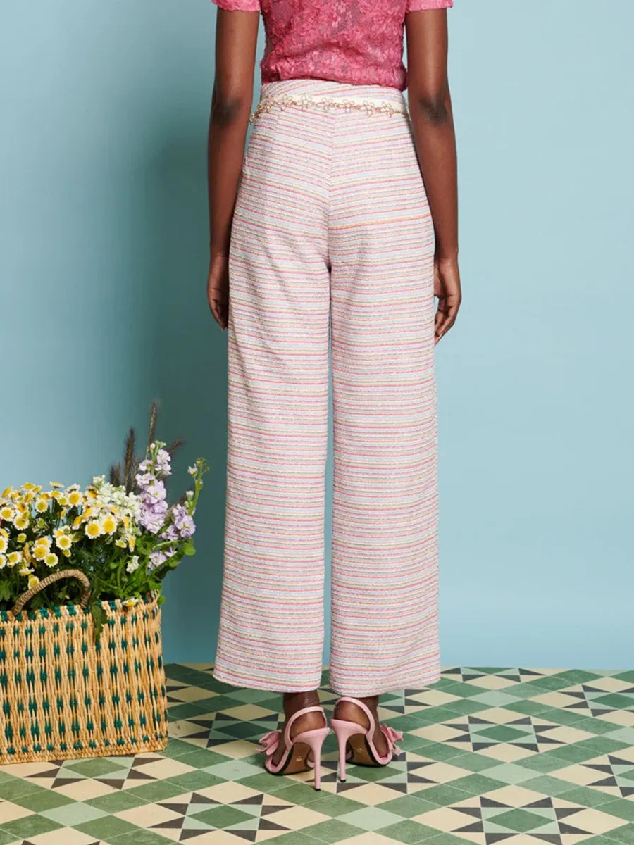 Casual Honeydew Tweed Trousers