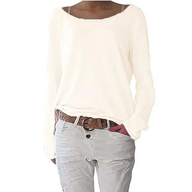 T shirt Tee Women's Light Blue Watermelon powder White Solid / Plain Color Basic Soft Daily S