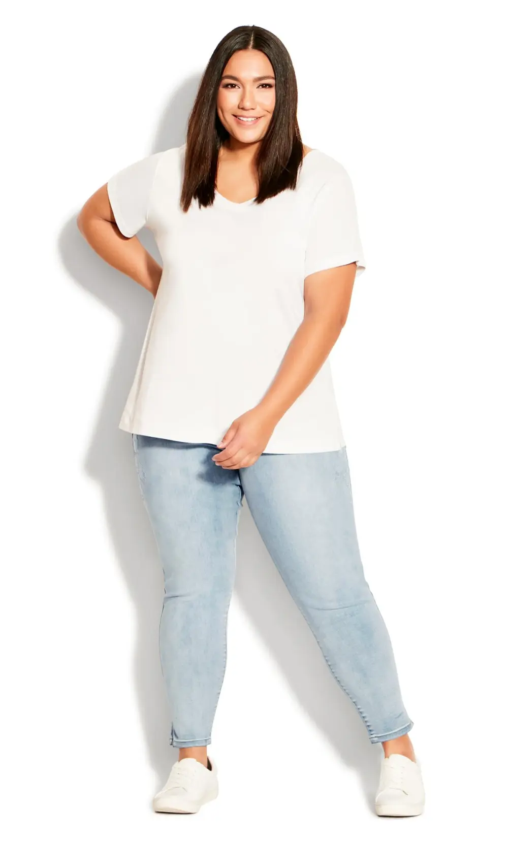 Evans Blue Mid Wash Denim Suri Embroidered Jean