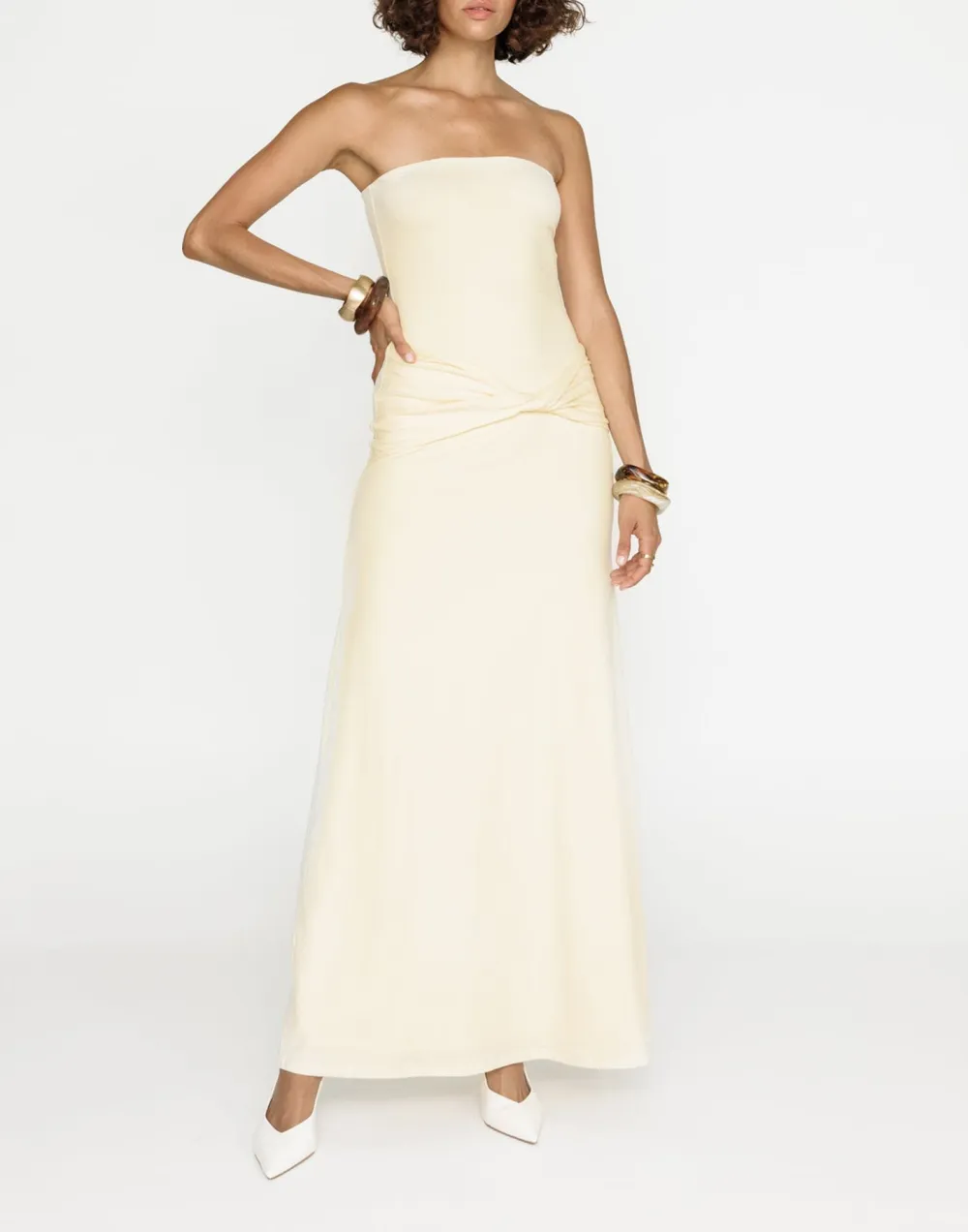 Creative Embellished Twisted Off-Shoulder Dress