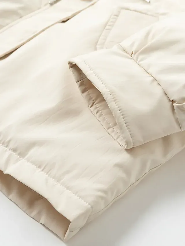 Women's Winter Jacket Winter Coat Parka Hoodie Jacket School Outdoor Street Winter Fall Long Coat Regular Fit Warm Breathable Simple Casual Daily Comfortable Jacket Long Sleeve Solid Color Pure Color