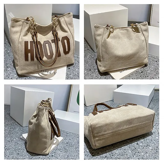 Women's Tote Shoulder Bag Bucket Bag PU Leather Outdoor Daily Holiday Zipper Large Capacity Lightweight Durable Solid Color Letter dark brown Black Brown