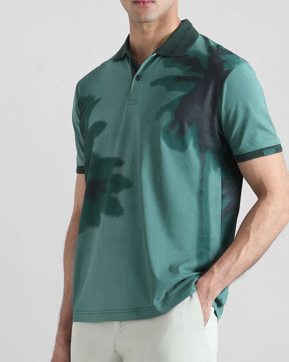 Daily Simple And Slimming Dark Green Polo Shirt