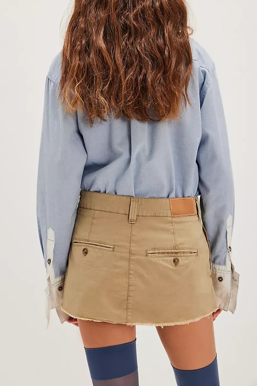 Denim Mini Skirt with Cargo Pockets