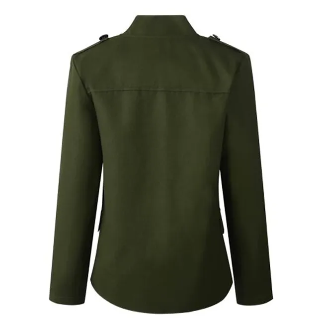 Women's Jacket Solid Color Modern Style Chic & Modern Long Sleeve Coat Fall Spring &  Fall Shopping Regular Jacket Black