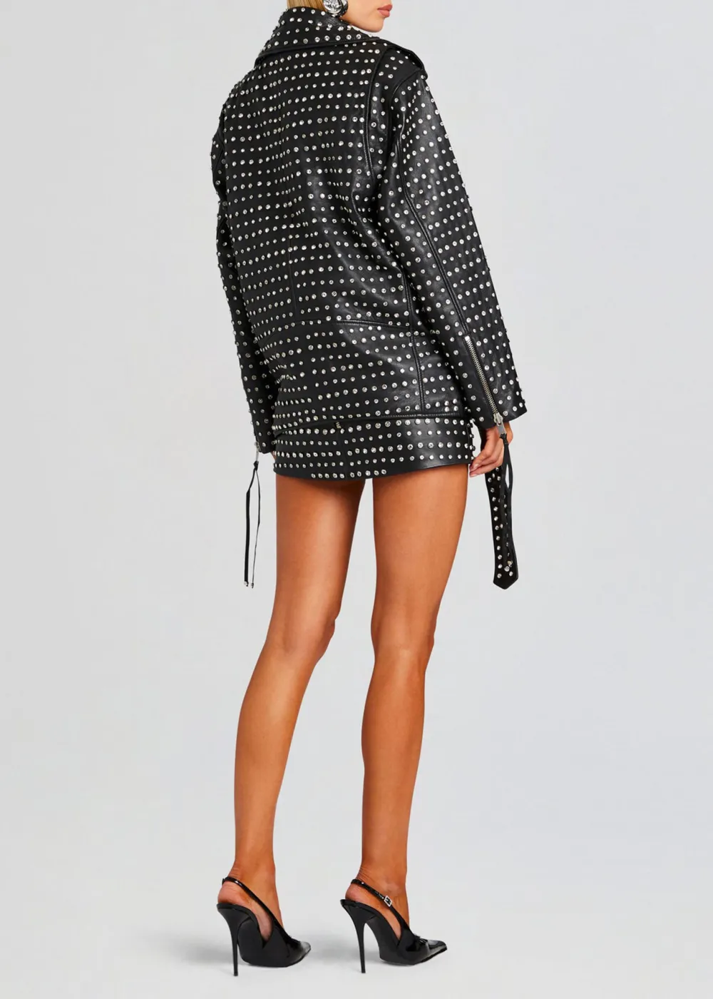 Embellished Leather Jacket