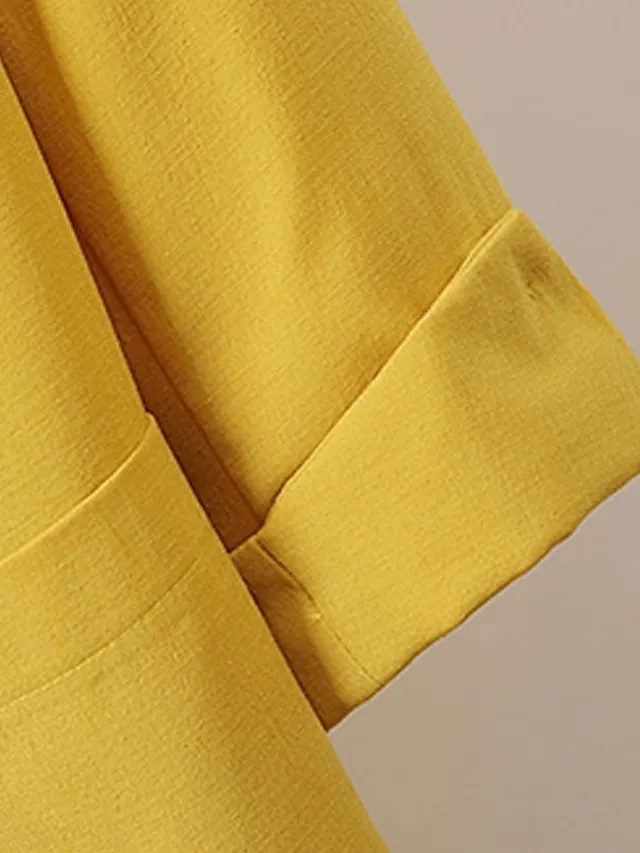 Women's Blazer Outdoor Office Office / Career Spring Summer Fall Regular Coat Regular Fit Breathable Basic Simple Modern Style Jacket 3/4 Length Sleeve Solid Color Pure Color with Pockets White Black