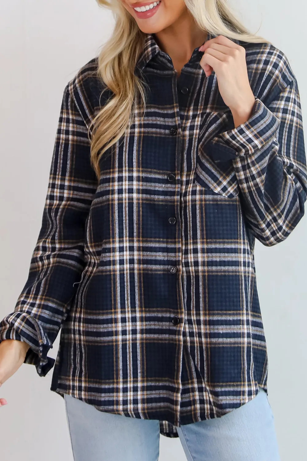 Seasonal Concept Blue Plaid Flannel