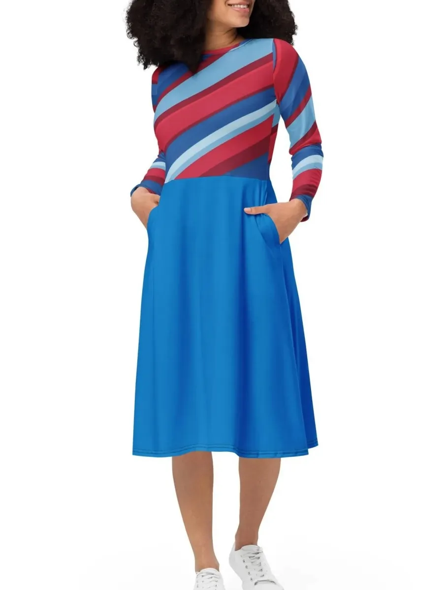 Diagonal Stripe Print Dress