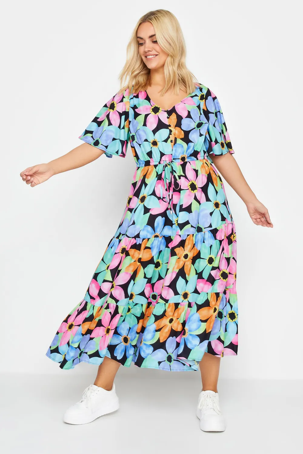 YOURS Curve Purple Floral Print Maxi Dress