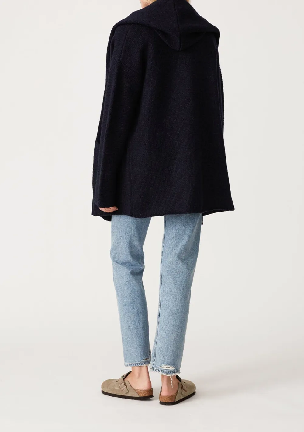 Open Front Drop Shoulder Coat