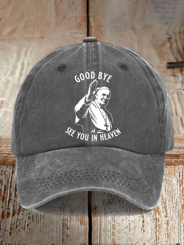 Men And Women's Good Bye See You In Heaven Washed Baseball Cap