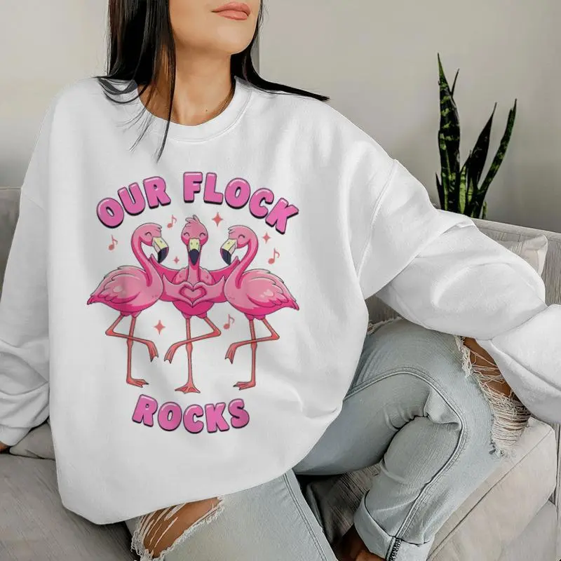 Pink Flamingo Family Matching Our Flock Rocks Group Women Sweatshirt