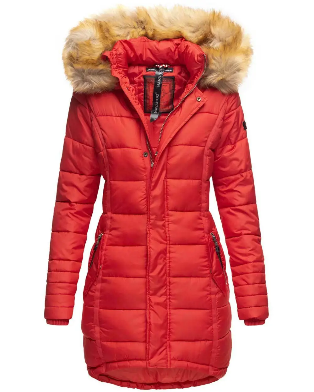Fashion ladies parka coat with fur collar L