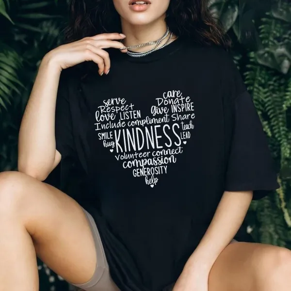 T-Shirt With A Heart Pattern Combining 