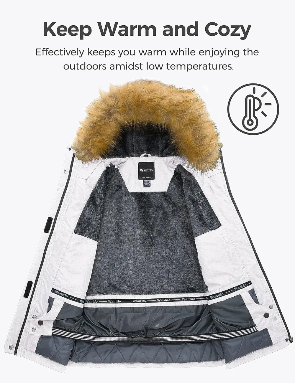 Women's Waterproof Ski Jacket Hooded Winter Snow Coat Mountain Snowboarding Jackets Insulated Fleece Parka